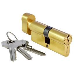 Ключевой цилиндр с заверткой (70 мм) Morelli 70CK PG золото