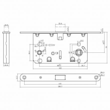 Защелка магнитная врезная ARCHIE LM 5212OL BL сантехническая