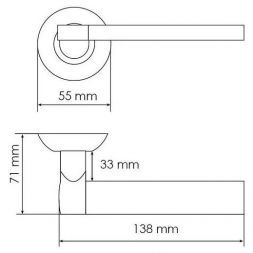 Ручка дверная Morelli MH-21 SC/CP хром матовый/хром