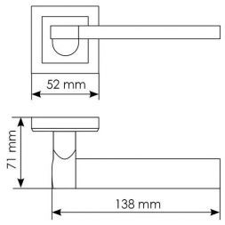 Ручка дверная Morelli MH-21 SN/BN-S никель матовый/никель черный