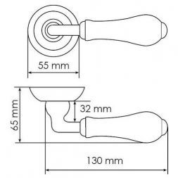 Ручка дверная Morelli MH-41-CLASSIC PG/W золото/белый