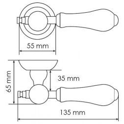 Ручка дверная Morelli MH-42-CLASSIC OMB/CH итальянская бронза