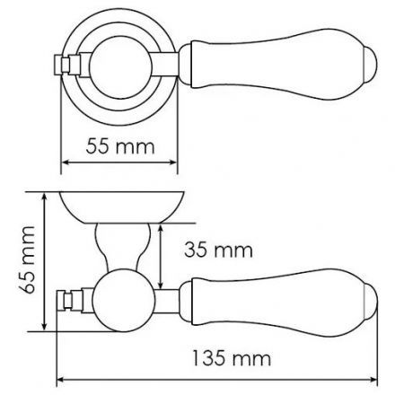 Ручка дверная Morelli MH-42-CLASSIC OMB/CH итальянская бронза