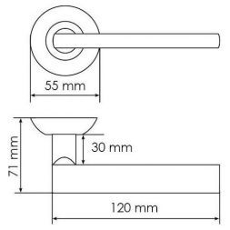 Ручка дверная Morelli MH-25 SC/CP хром матовый/хром