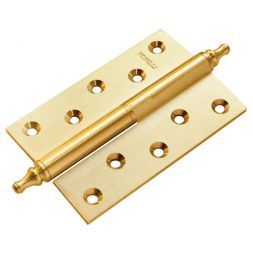 Петля латунная с коронкой правая Morelli MB 120X80X3.5 SG R C золото матовое