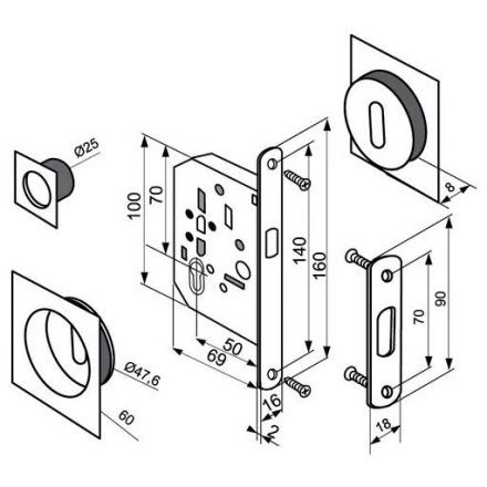 Комплект для раздвижных дверей Morelli MHS-2 L SC хром матовый