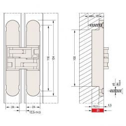 Петля скрытого монтажа ARCHIE SILLUR S-130 M.BLACK