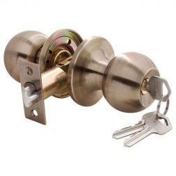 Дверная ручка Rucetti HK-01 L AB ключ-фиксатор античная бронза