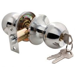 Дверная ручка Rucetti HK-01 L PC ключ-фиксатор полированный хром