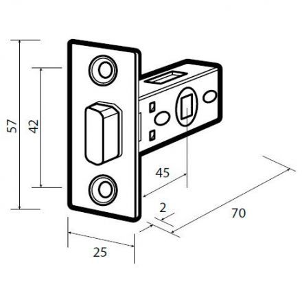 Защелка межкомнатная ADDEN BAU 6-45 CHROME