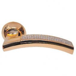 Ручка межкомнатная ARCHIE SILLUR 132 P.GOLD/CRYSTAL Bravia Line