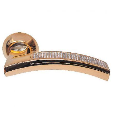 Ручка межкомнатная ARCHIE SILLUR 132 P.GOLD/CRYSTAL Bravia Line