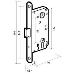 Защелка врезная под ключевой цилиндр ADDEN BAU KEY 418 BRONZE