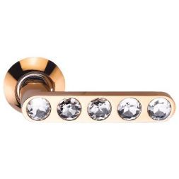 Ручка межкомнатная ARCHIE SILLUR 200 P.GOLD/CRYSTAL Bravia Line