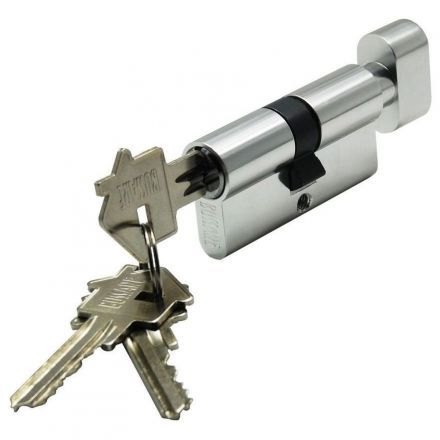 Ключевой цилиндр ключ-завертка BUSSARE CYL 3-60 TR CHROME Хром матовый