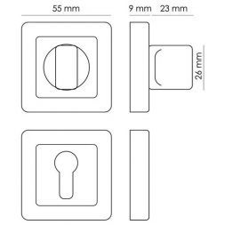 Завертка дверная Morelli MH-WC-S55 SC/CP хром матовый/хром