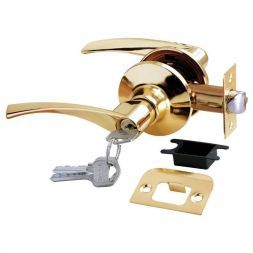 Дверная ручка Rucetti HK-02 L PG ключ-фиксатор золото
