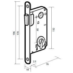 Защелка магнитная под ключевой цилиндр ADDEN BAU KEY MAG 5085 GOLD