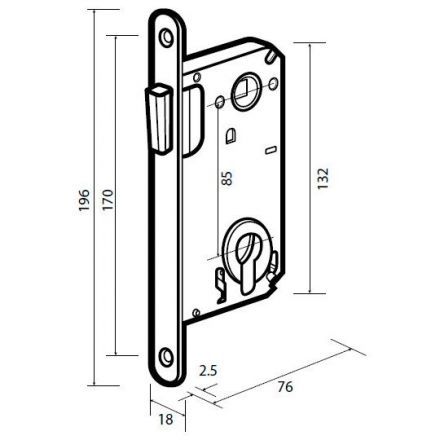 Защелка магнитная под ключевой цилиндр ADDEN BAU KEY MAG 5085 GOLD