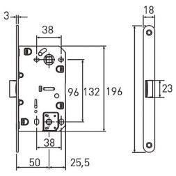 Защелка межкомнатная ARCHIE LM 5212OL AB/ACF
