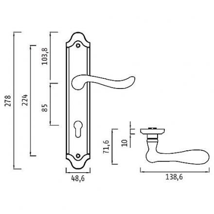 Ручка межкомнатная ARCHIE GENESIS ACANTO ANT.COFFEE (PS)