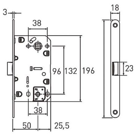 Защелка межкомнатная ARCHIE LM 5212OL 99