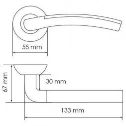 Ручка дверная Morelli MH-02 SN/CP никель матовый/хром