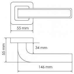 Ручка дверная Morelli MH-46 GR/CP-S55 графит/хром