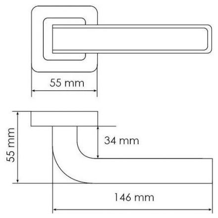 Ручка дверная Morelli MH-46 GR/CP-S55 графит/хром