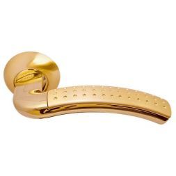 Ручка дверная Morelli MH-02P SG/GP золото матовое/золото