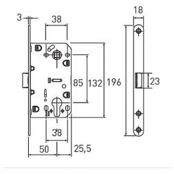 Защелка межкомнатная ARCHIE LM 5212CL AB/ACF