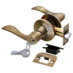 Дверная ручка Rucetti HK-03 L MAB ключ-фиксатор матовая античная бронза
