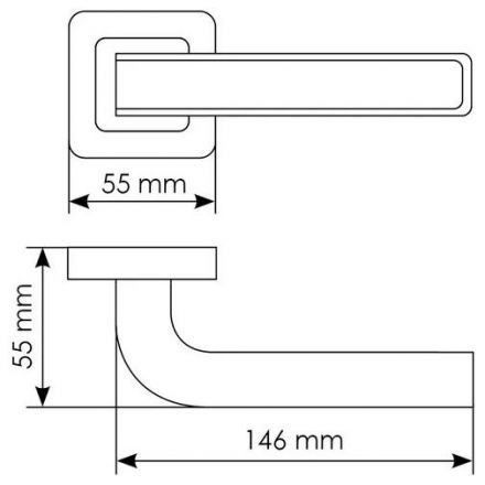 Ручка дверная Morelli MH-46 SC/CP-S55 хром матовый/хром