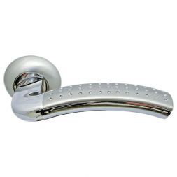 Ручка дверная Morelli MH-02P SN/CP никель матовый/хром