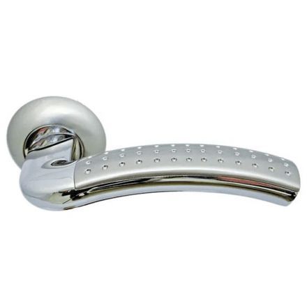 Ручка дверная Morelli MH-02P SN/CP никель матовый/хром