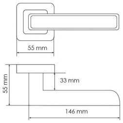 Ручка дверная Morelli MH-44 GR/CP-S55 графит/хром