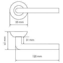 Ручка дверная Morelli MH-03 SN/CP никель матовый/хром