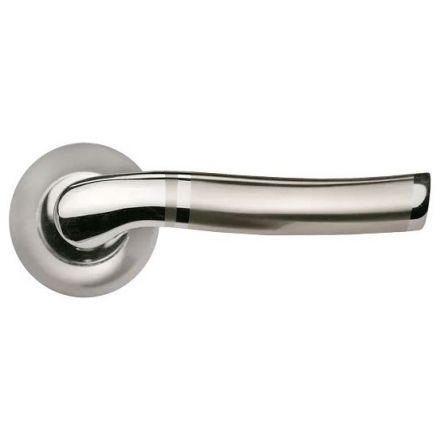 Ручка дверная Morelli MH-04 SN/CP никель матовый/хром