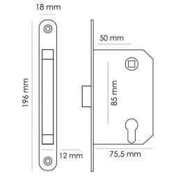 Защелка бесшумная под цилиндр Morelli 1885P BL черный