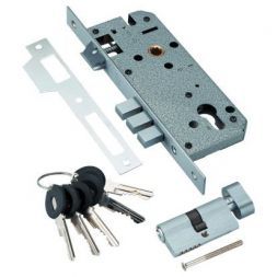 Замок врезной с секретным цилиндром ADDEN BAU LOCK 4585 5-60B D CHROME