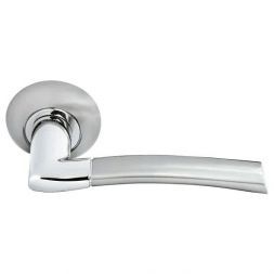 Ручка дверная Morelli MH-06 SN/CP никель матовый/хром
