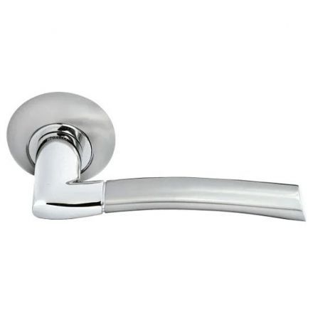 Ручка дверная Morelli MH-06 SN/CP никель матовый/хром