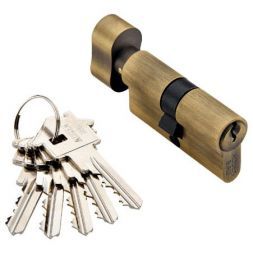Ключевой цилиндр ключ-завертка ADDEN BAU CYL 5-60 KNOB BRONZE