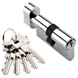 Ключевой цилиндр ключ-завертка ADDEN BAU CYL 5-60 KNOB CHROME