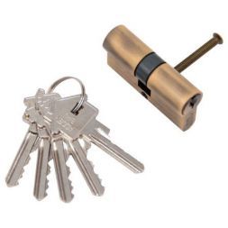 Ключевой цилиндр ключ-ключ ADDEN BAU CYL 5-60 KEY BRONZE