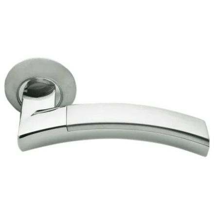 Ручка дверная Morelli MH-12 SN/CP никель матовый/хром