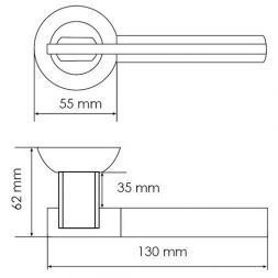 Ручка дверная Morelli MH-13 MAB/AB бронза античная