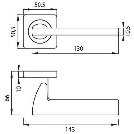 Ручка межкомнатная ARCHIE S040 4499 Vivo Line