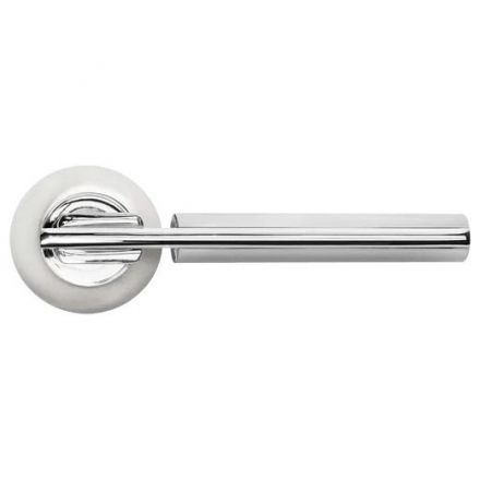 Ручка дверная Morelli MH-13 SN/CP никель матовый/хром