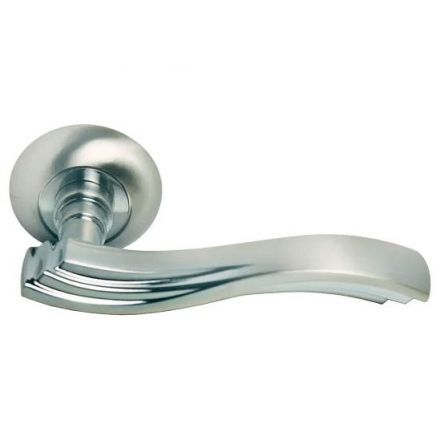 Ручка дверная Morelli MH-14 SN/CP никель матовый/хром